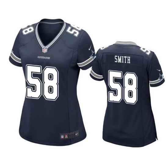 Women Dallas Cowboys 58 Mazi Smith Navy Stitched Football Game Jersey